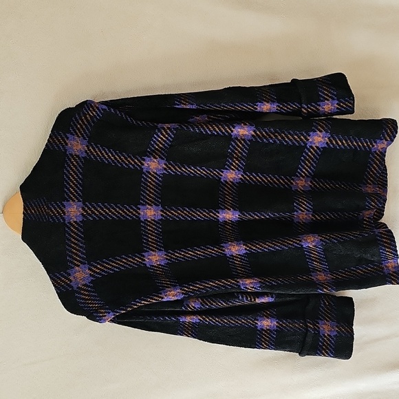 St. John Sportswear Purple & Black Plaid Knit Sweater Jacket M - Picture 6 of 7